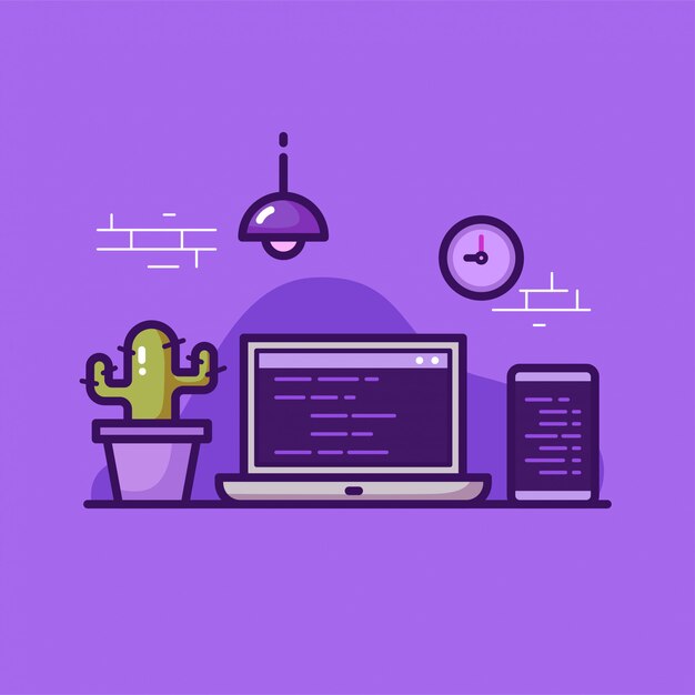 Espace De Travail Du Programmeur Sur Violet