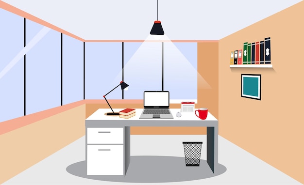 Espace de travail plat avec des éléments modernes