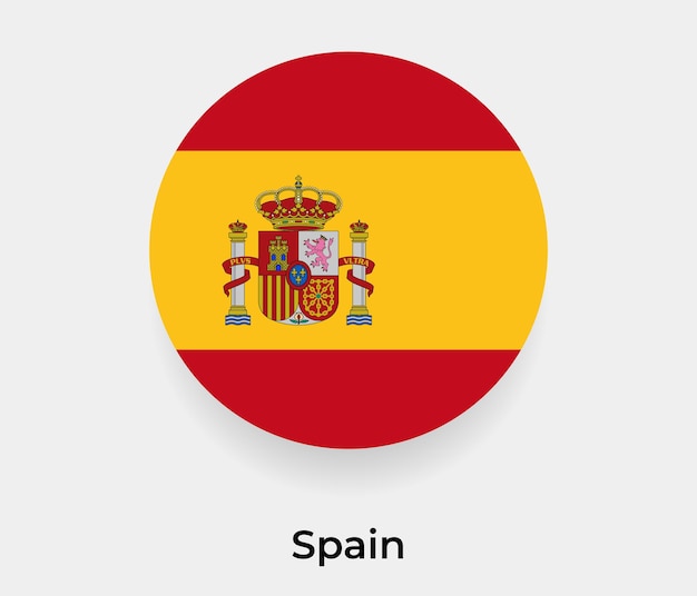 Espagne drapeau bulle cercle forme ronde icône illustration vectorielle