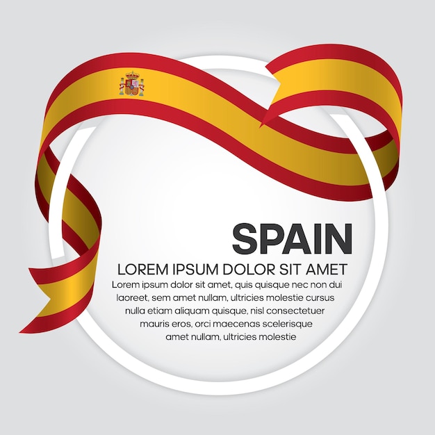 Espagne Ruban Drapeau Vector Illustration Sur Fond Blanc