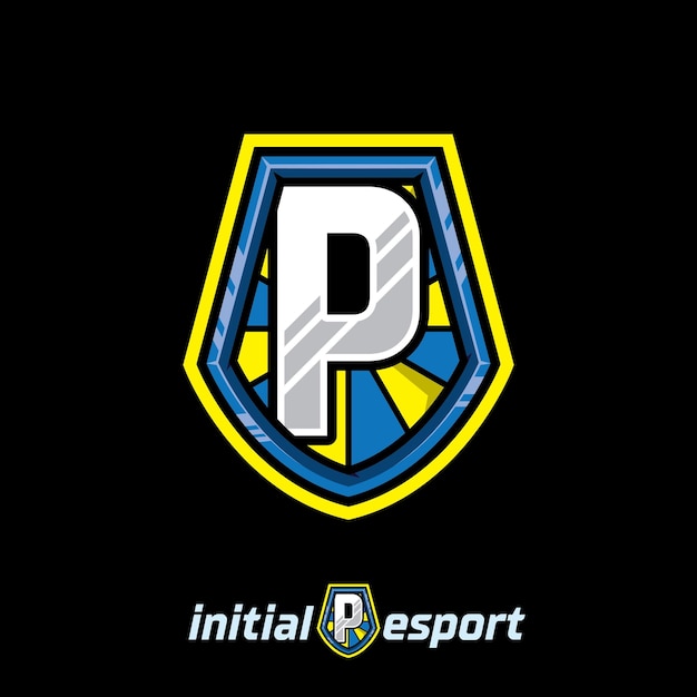 Esport P Logo Illustration Modèle Esport Mascotte Lettre Vector Design Jeu Logo Design