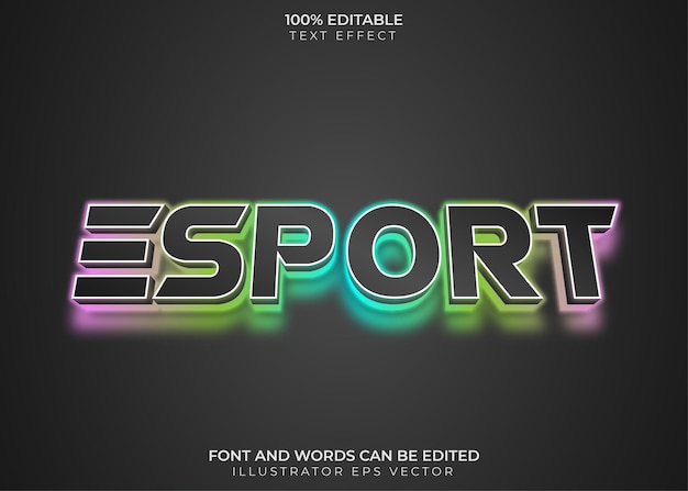 Esport Text Effect Coloré Néon Le Light