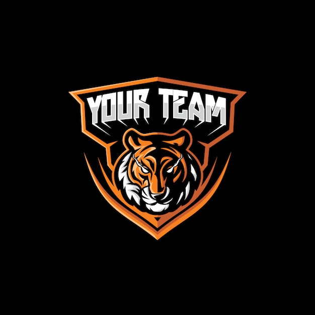 Vecteur esports tiger face mascot logo