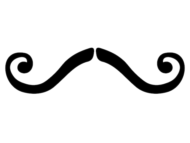 Esquisse Dessinée à La Main D'une Fine Moustache Bouclée