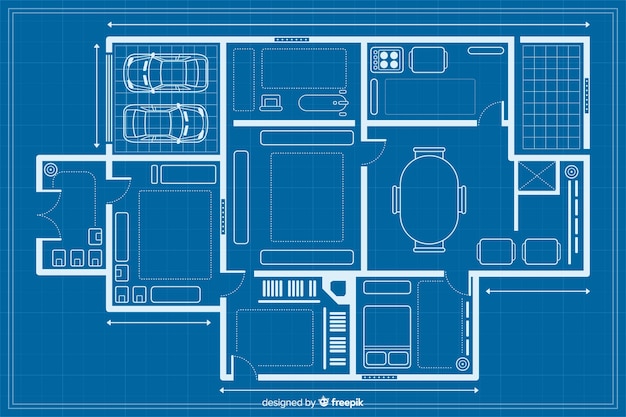 Vecteur esquisse d'un plan de maison