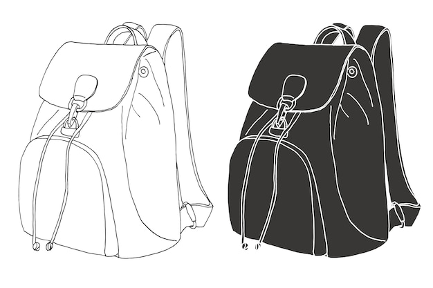 Esquisse D'un Sac à Dos. Illustration D'un Style D'esquisse.