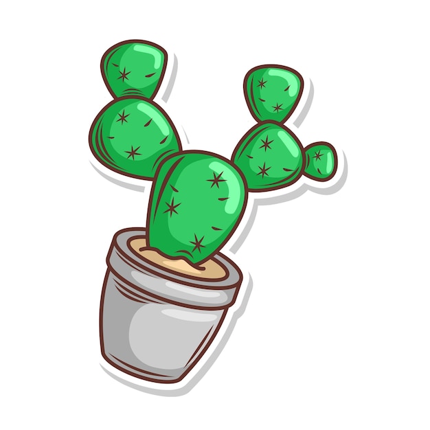 C'est Un Cactus Mignon. C'est Une Illustration De Dessin Animé.