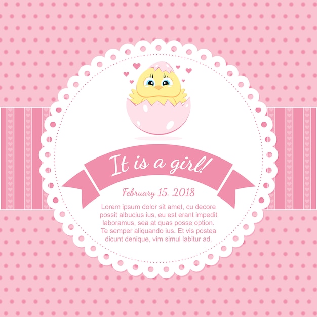 C&#39;est une carte d&#39;invitation de fille