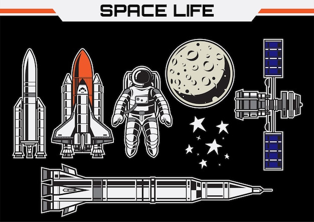C'est une illustration vectorielle de la vie spatiale
