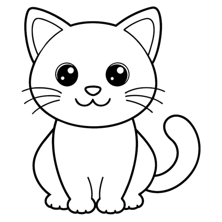 Vecteur c'est une jolie illustration de livre de coloriage vectoriel de chat en carton 2