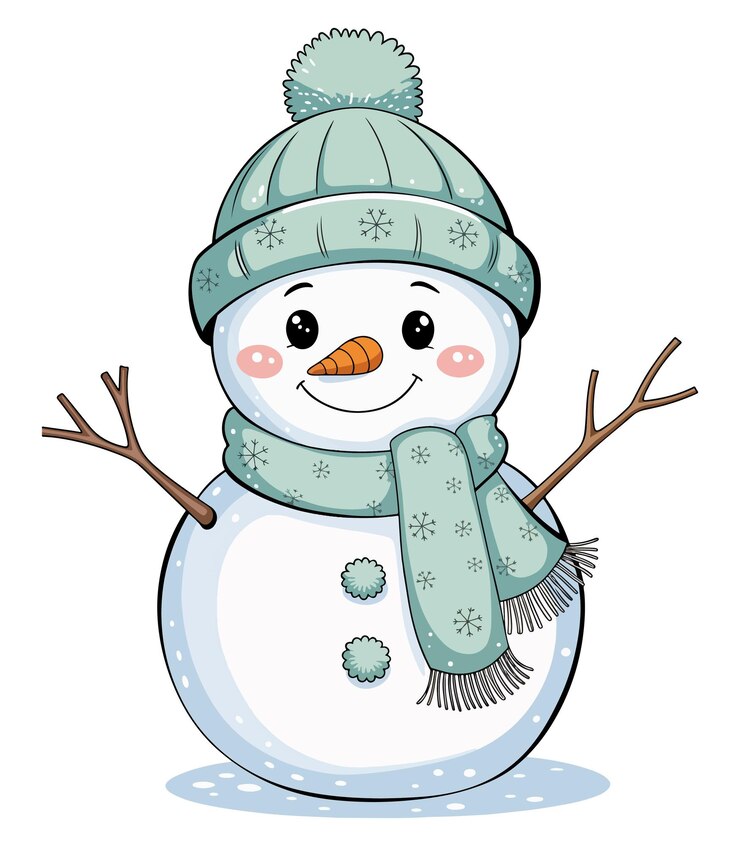Vecteur c'est un mignon clip de l'homme de neige.
