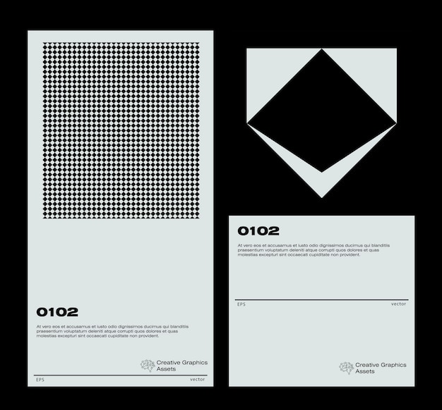 Esthétique néomoderne de la mise en page de couverture d'affiche vectorielle de conception de brutalisme faite avec des formes géométriques.