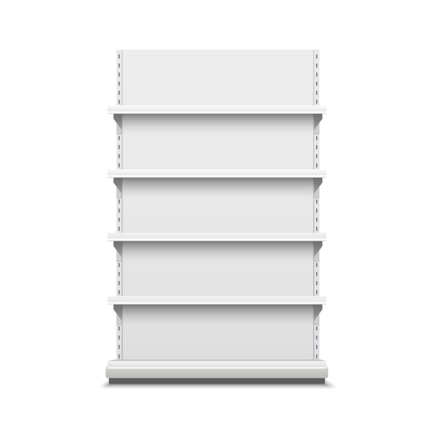 Étagères de magasin vecteur vide blanc