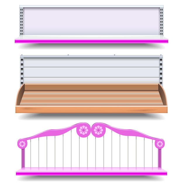 Étagères De Magasin Vides De Vecteur