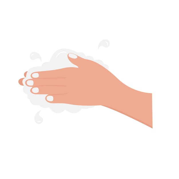 Étape de lavage des mains gros plan personnage illustration vecteur design plat