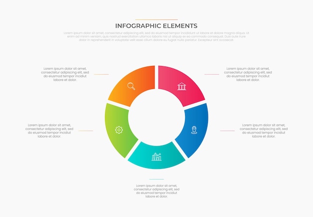 Les étapes Du Cercle Traitent Les éléments Infographiques Pour Les Entreprises Avec Des Icônes