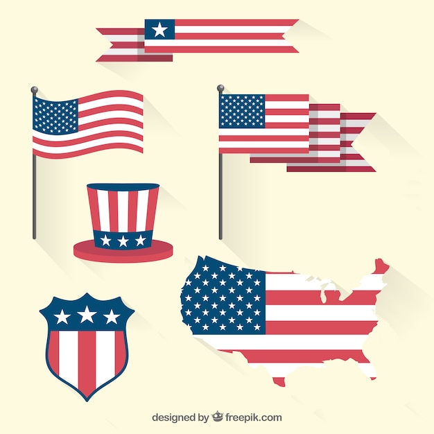 États-unis D'amerca Flag Set