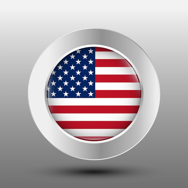États-Unis d'Amérique drapeau rond fond de bouton en métal