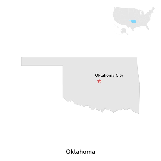 États-unis état Américain De L'oklahoma états-unis état De L'oklahoma Comté Carte Contour Sur Fond Blanc