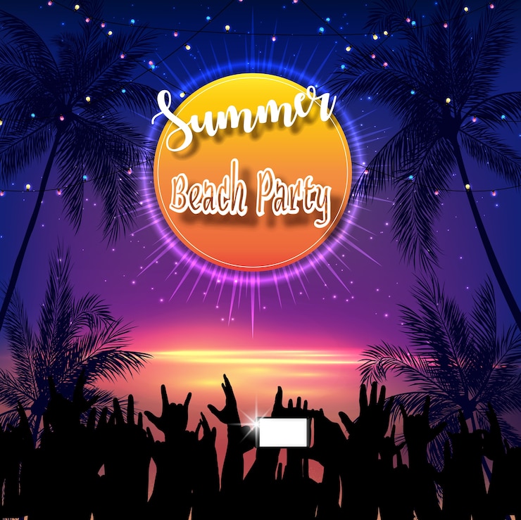 Vecteur été beach party flyer design