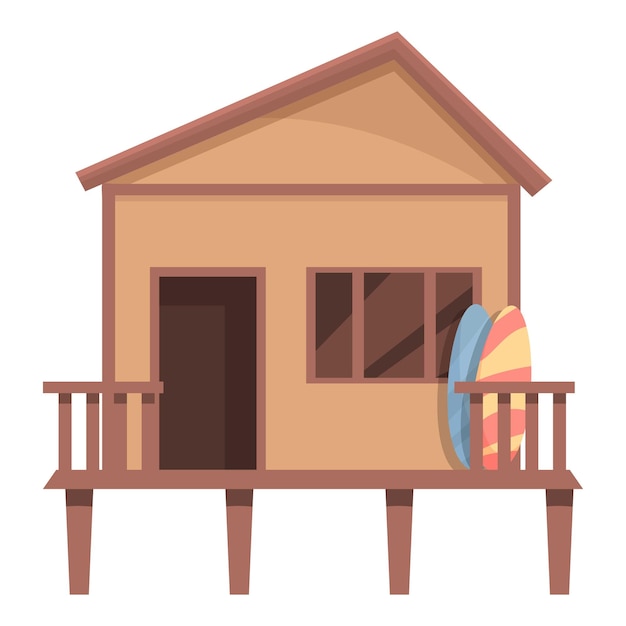 Vecteur Été bungalow icône dessin animé vecteur maison de plage villa de mer
