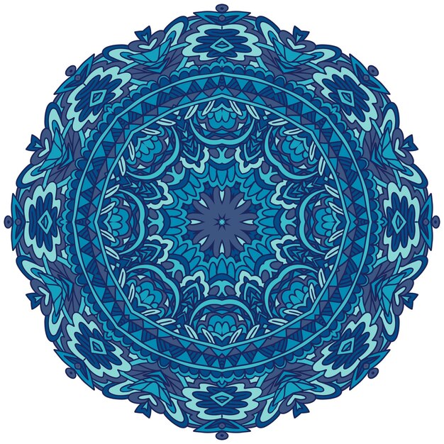 Ethnique Mandala fleur imprimé Vector médaillon