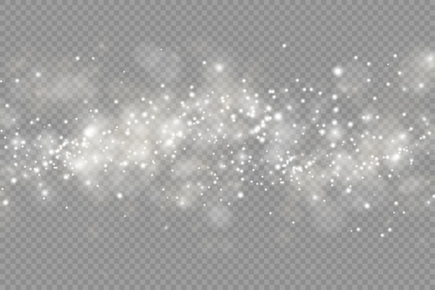 Des étincelles Blanches Brillent Des étoiles De Noël Effet De Lumière Scintillant Des Particules De Poussière Magiques Scintillantes Scintillent