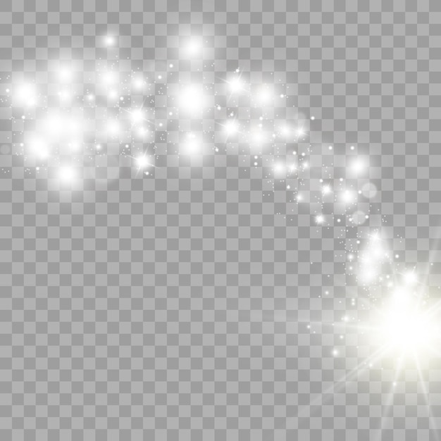 Des étincelles Blanches Et Des étoiles Dorées Scintillent Un Effet De Lumière Spécial