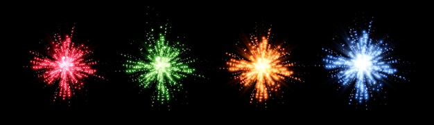 Des étincelles magiques brillantes Des points étincelants Des particules et des étoiles
