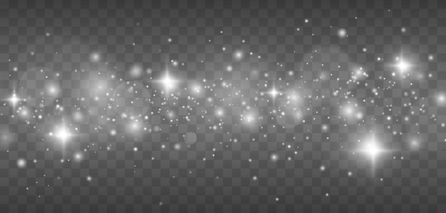 Les étincelles De Poussière Et Les étoiles Argentées Brillent D'une Lumière Spéciale