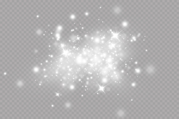 Les étincelles De Poussière Et Les étoiles Brillent D'une Lumière Spéciale Effet De Lumière De Noël Particules Scintillantes