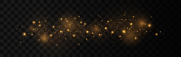 Les étincelles De Poussière Et Les étoiles Dorées Brillent Avec Une Lumière Spéciale Effet De Lumière élégant Abstrait De Noël