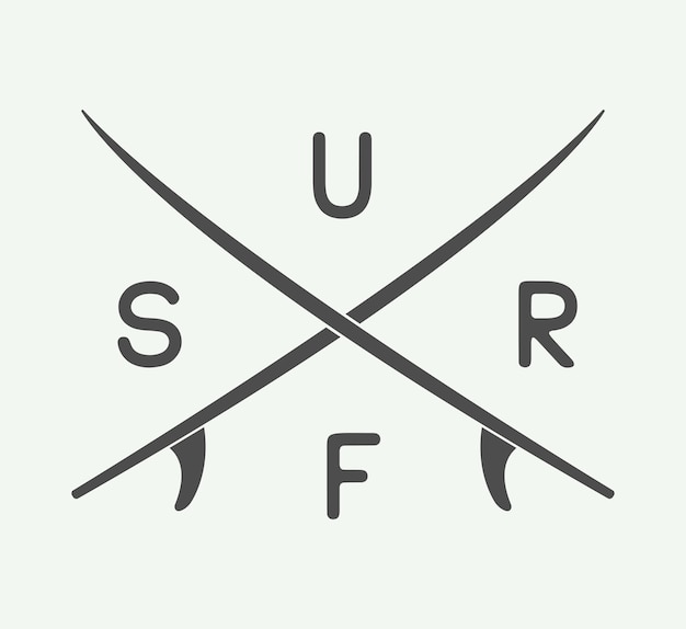 Étiquette D'affiche D'emblème De Logo De Surf Vintage Ou Impression Avec Citation De Motivation Dans Un Style Rétro