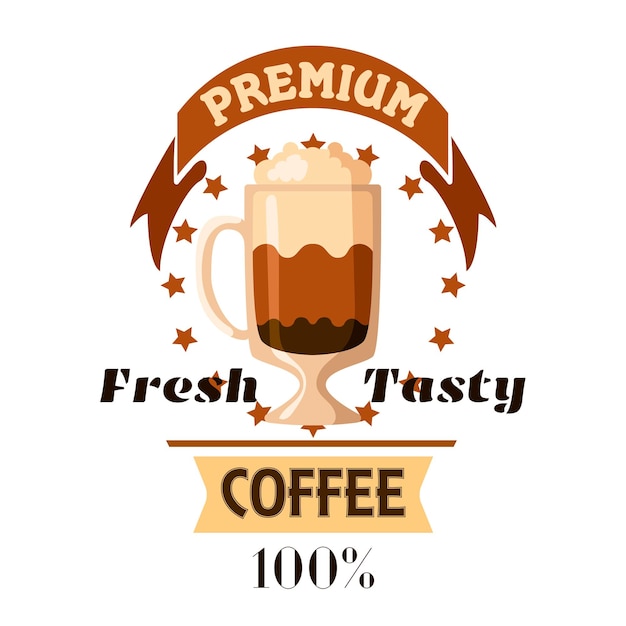 Étiquette de café tasse à café cappuccino latte