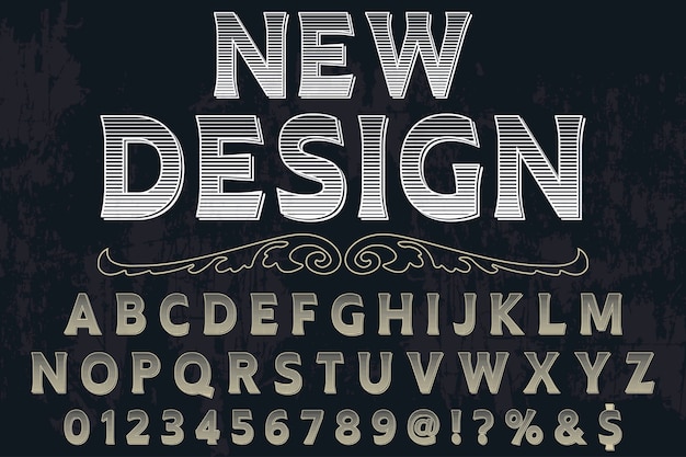 étiquette de caractère nouveau design