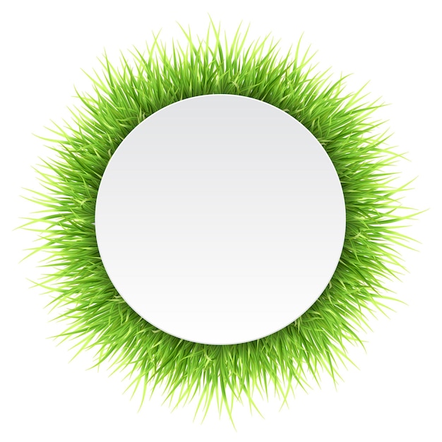 Vecteur Étiquette de cercle avec de l'herbe verte