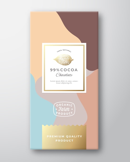 Vecteur Étiquette de chocolat au cacao.