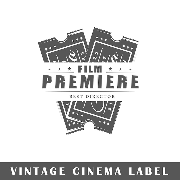 Vecteur Étiquette de cinéma isolé sur fond blanc