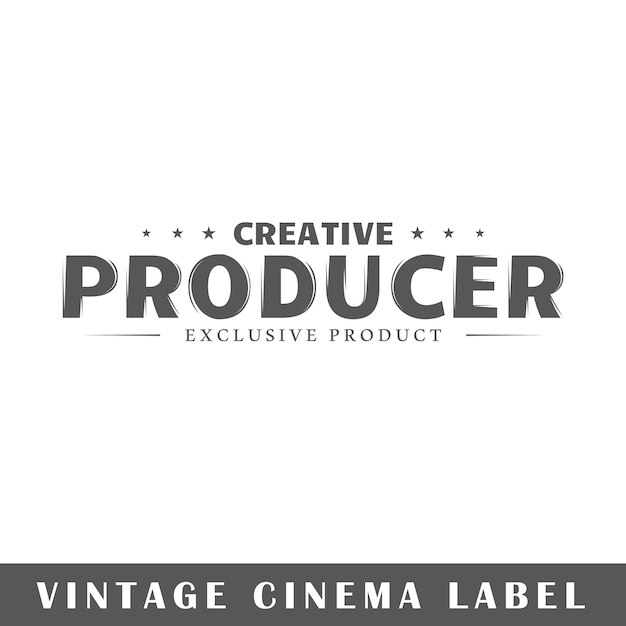 Vecteur Étiquette de cinéma isolée sur fond blanc. élément de conception. modèle de logo, signalisation, design de marque. illustration vectorielle