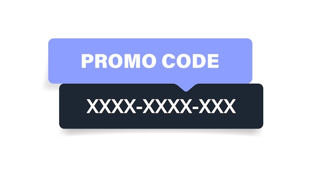 Étiquette De Code Promotionnel Bannière De Code De Coupon Isolée Sur Fond Blanc Illustration Vectorielle