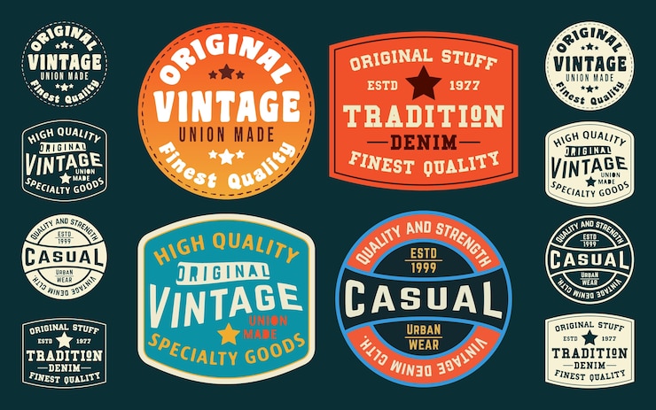 Vecteur étiquette de conception de typographie t-shirt vintage