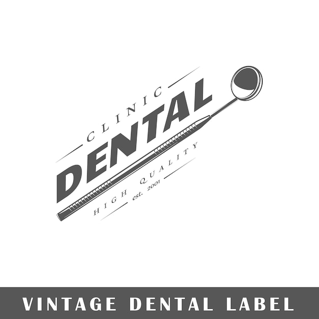 Vecteur Étiquette dentaire isolé sur fond blanc