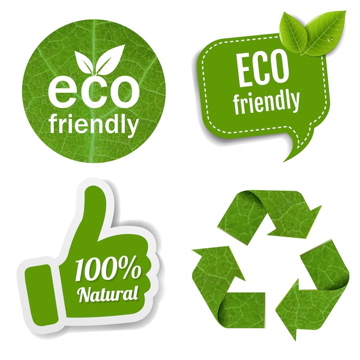Vecteur étiquette écologique avec des feuilles isolées avec illustration vectorielle de filet de dégradé