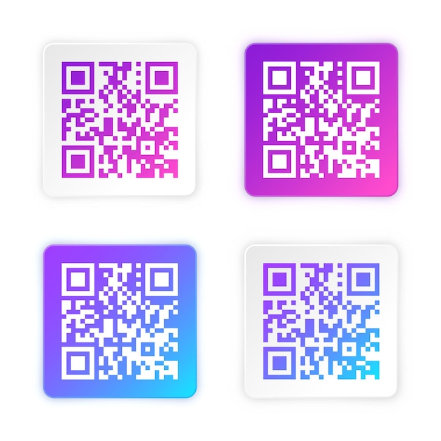 Étiquette d'identification de code QR coloré moderne, code de suivi, numéro de série, identifiant de produit avec numérique