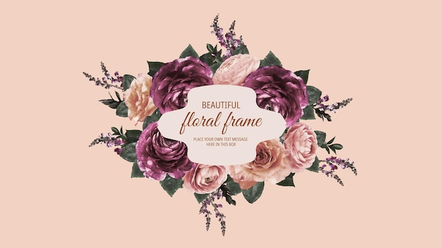 Étiquette d'insigne d'étiquette vintage de fond de cadre floral de luxe