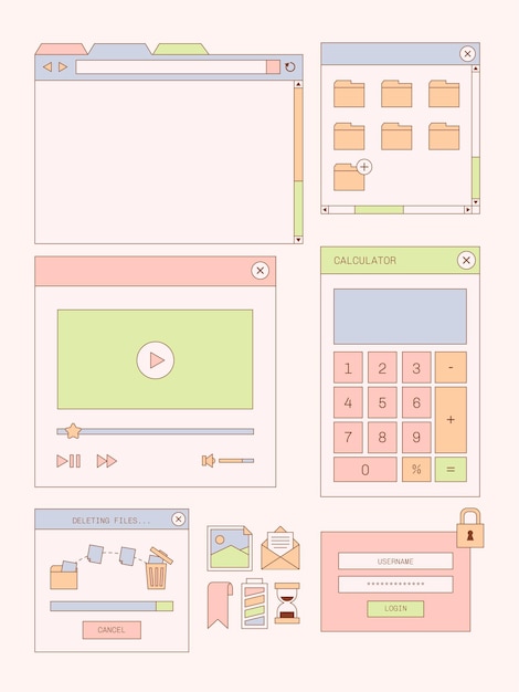 Étiquette d'interface utilisateur de Windows pour l'illustration du planificateur