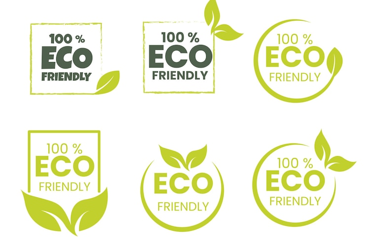 Vecteur étiquette et logo écologiques icon de l'écologie modèle de logo avec des feuilles vertes pour l'orgue