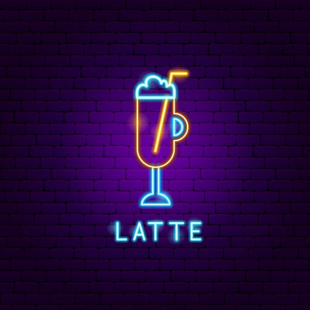 Étiquette Néon Café Latte