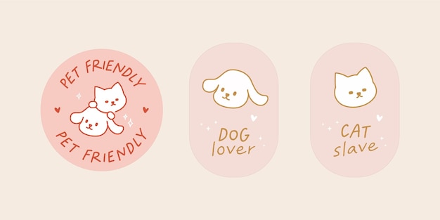 Etiquette Pet Friendly. Animal De Compagnie Autorisé Badge Illustration Vectorielle. Conception D'enseignes Pour Boutique Et Bannière.