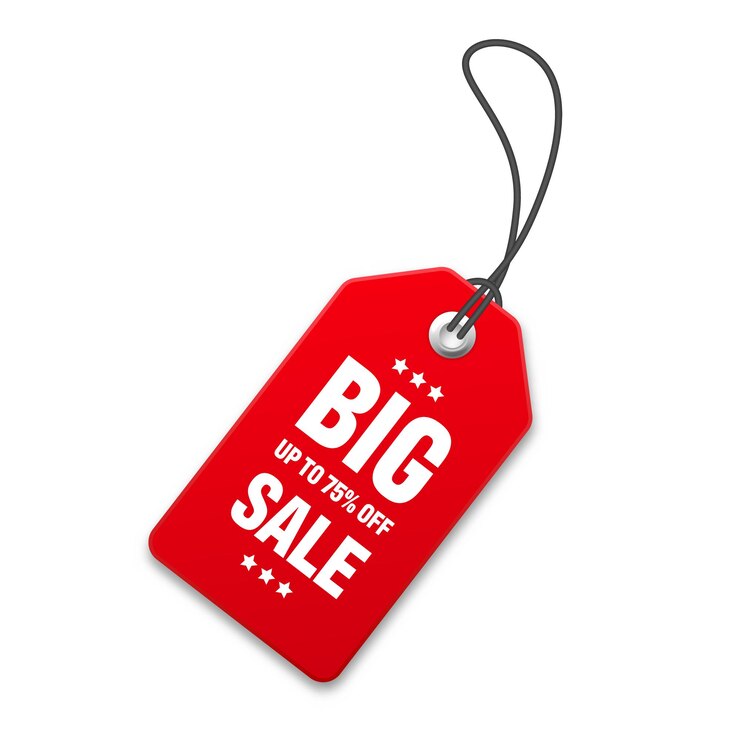 Vecteur étiquette de prix rouge réaliste offre spéciale ou réduction d'achat étiquette de détail autocollant de papier promotionnel